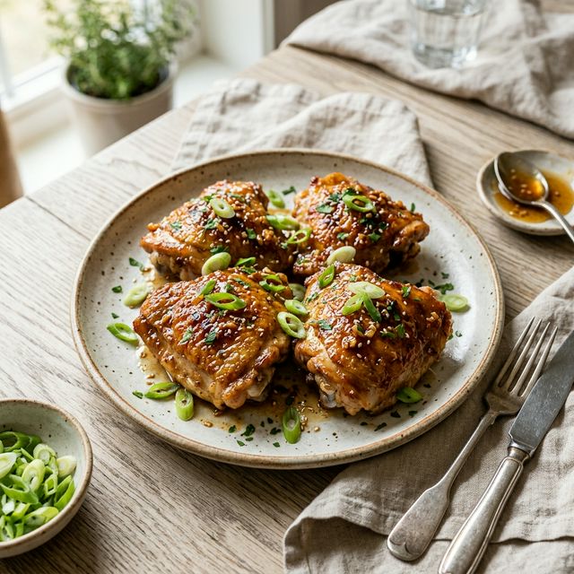 Crispy Honey Garlic Chicken Thighs